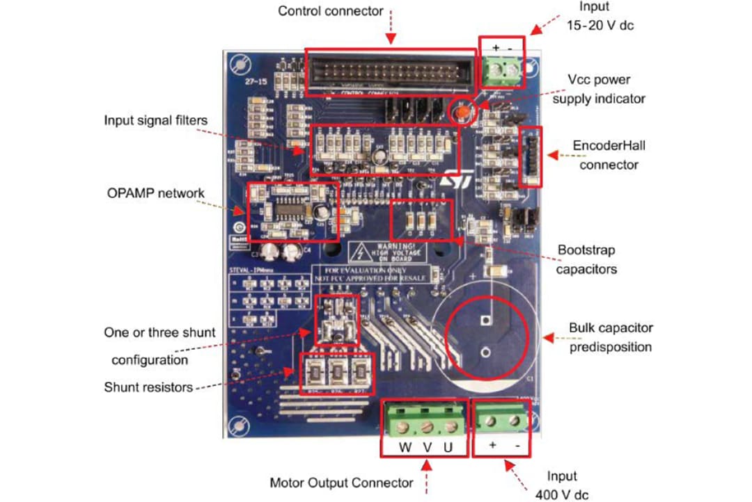 STMicroelectronics STEVAL-IPMM15B 1.500-W-Motorsteuerungs-Leistungsboard