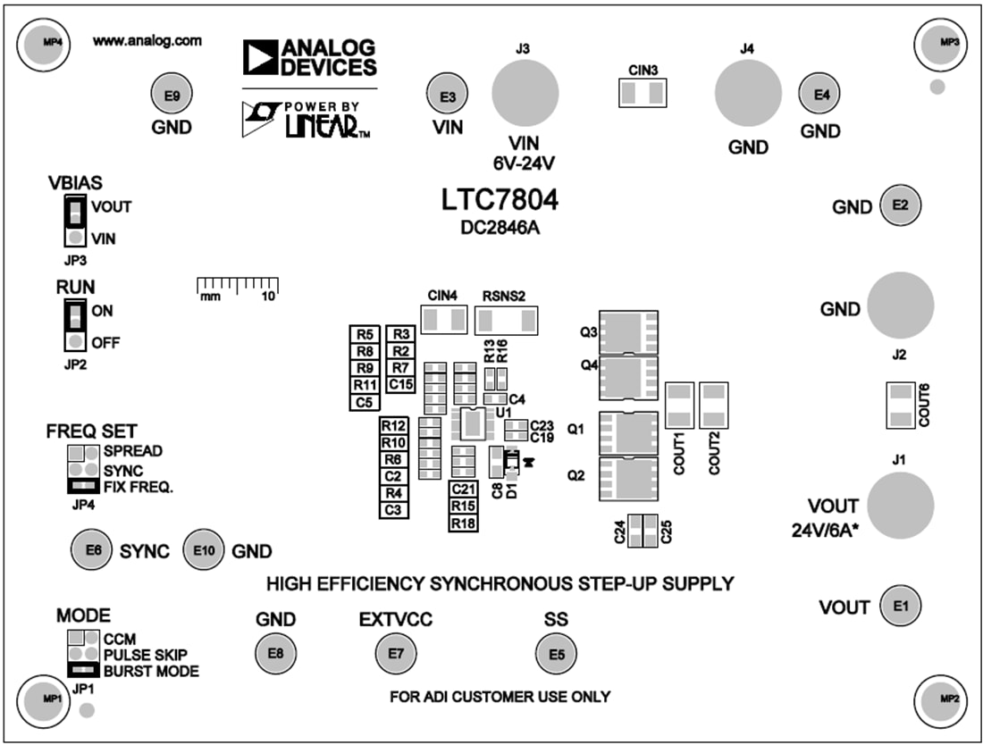Technische Zeichnung - Analog Devices Inc. DC2846A Demonstrationsschaltung für LTC7804