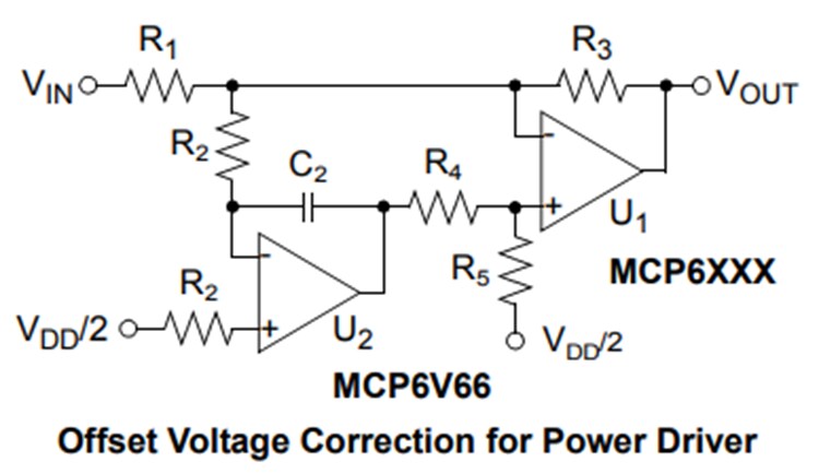 Applikations-Schaltungsdiagramm - Microchip Technology MCP6V66/6U/7/9 Nullpunktdrift-Operationsverstärker