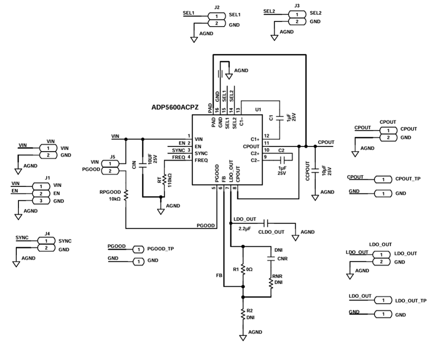 Schaltplan - Analog Devices Inc. ADP5600CP-EVALZ Evaluierungsboard