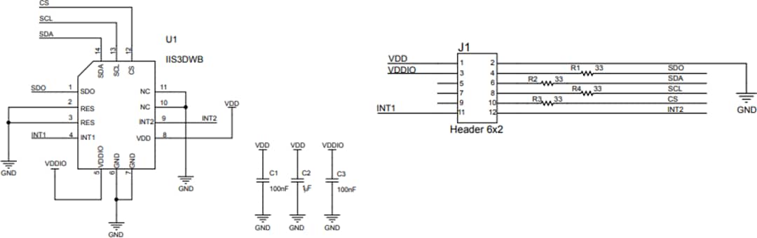 Schaltplan - STMicroelectronics STEVAL-MKI208V1K iNEMO-Trägheitsmodul-Kit