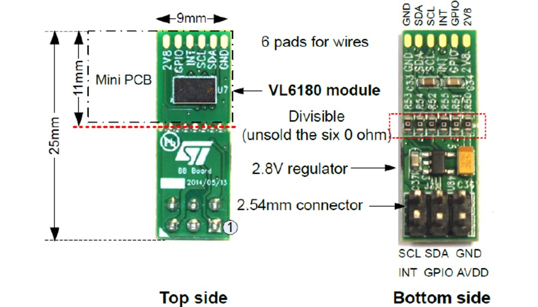 STMicroelectronics VL6180-SATEL Breakout-Boards