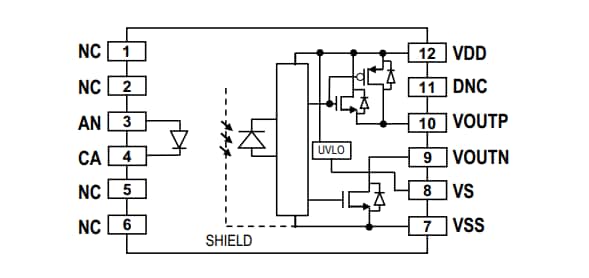 Blockdiagramm - Broadcom ACFL-3161 10 A 600 V CTI Gate Drive Optokoppler