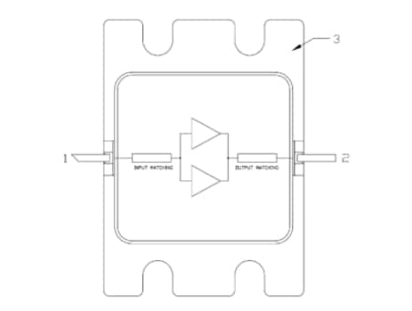 Blockdiagramm - MACOM CGHV31500F1 2,7 GHz bis 3,1 GHz, 500 W GaN-HEMT