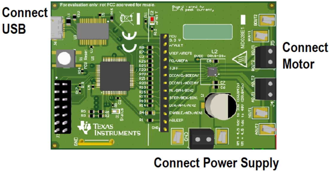 Technische Zeichnung - Texas Instruments DRV8428EEVM Motortreiber-Evaluierungsmodul