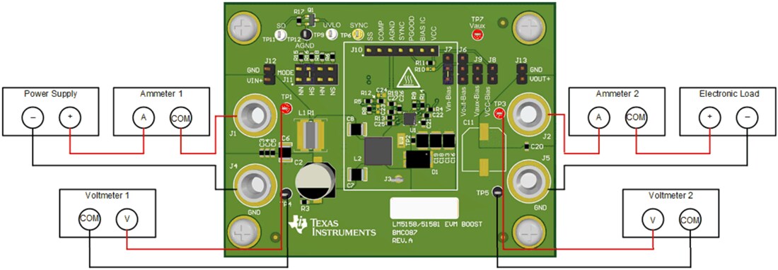 Technische Zeichnung - Texas Instruments LM5158EVM-BST Wandler-Evaluierungsmodul