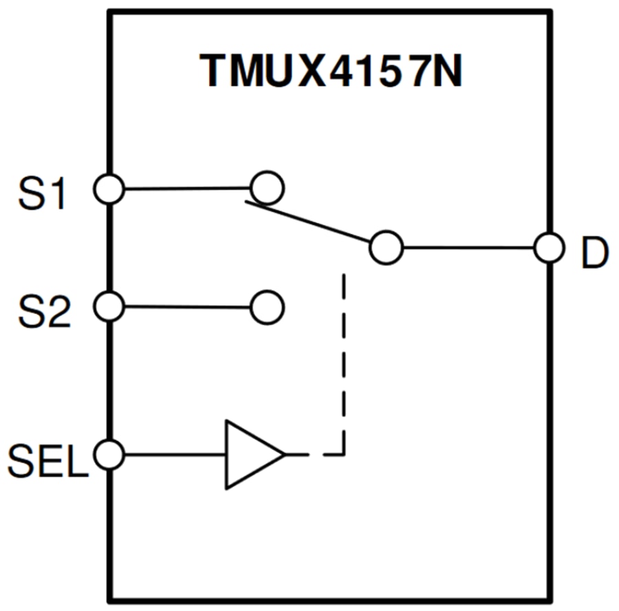 Blockdiagramm - Texas Instruments TMUX4157N Negativer 2:1-SPDT-Spannungsschalter