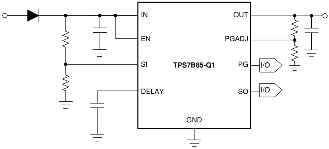 Schaltplan - Texas Instruments TPS7B85-Q1 Low-Dropout-Linearregler