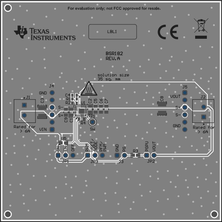 Technische Zeichnung - Texas Instruments TPSM8286xAA0xEVM Evaluierungsmodule (EVMs)