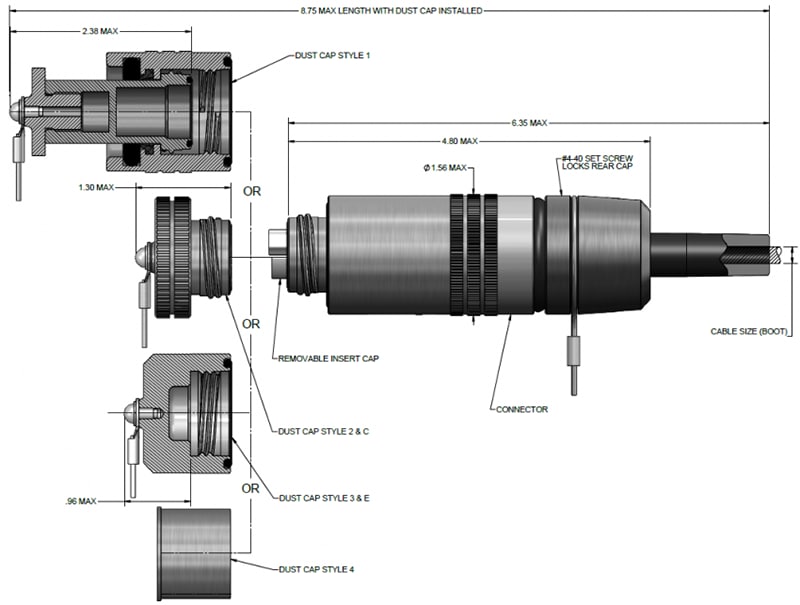 Amphenol Fiber Systems International TFOCA-II® Vierkanal-Glasfaser-Steckersätze