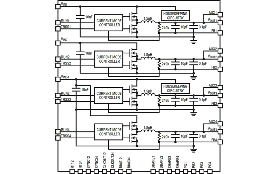 Blockdiagramm - Analog Devices Inc. LTM8060 Silent-Schaltanlagen®-μModule®-Regler