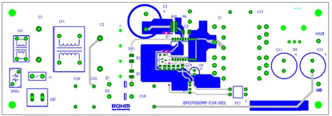 Technische Zeichnung - ROHM Semiconductor BM2P060MF-EVK-001 Evaluierungsboard