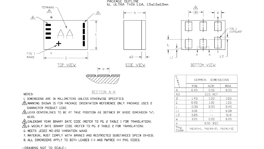 Technische Zeichnung - Analog Devices / Maxim Integrated MAX40110 und MAX40111 Präzisions-Operationsverstärker