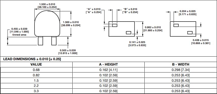 Vishay / Dale IHXL-1500VZ-5A Hochstrom-Induktivitäten zur Durchsteckmontage
