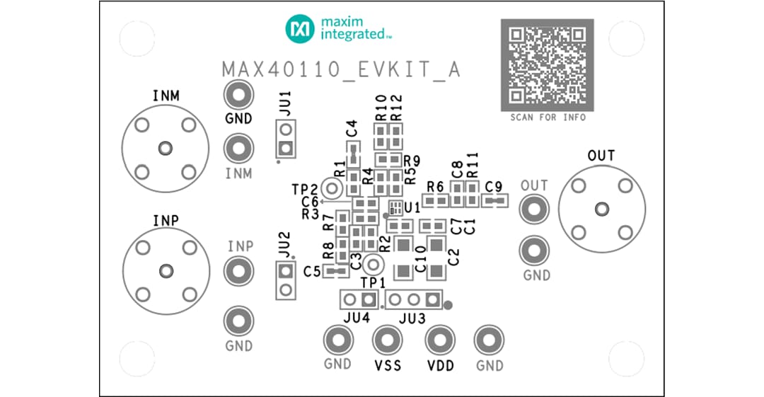 Technische Zeichnung - Analog Devices / Maxim Integrated MAX40110EVKIT und MAX40111EVKIT Evaluierungskits