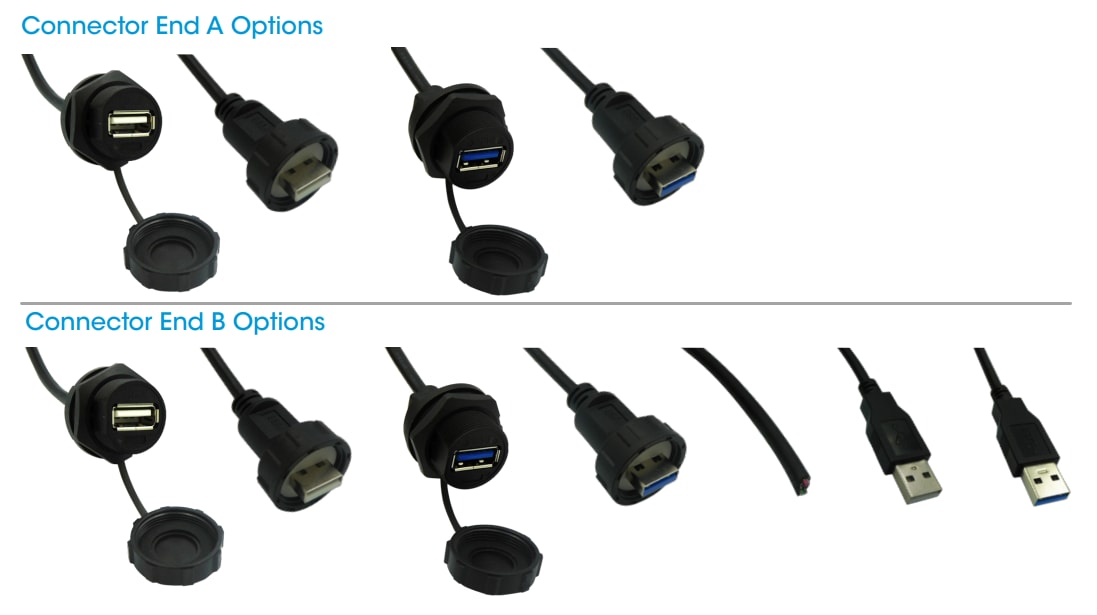 Stewart Connector / Cinch Connectivity Solutions IP67 USB-Typ-A-Kabelsätze