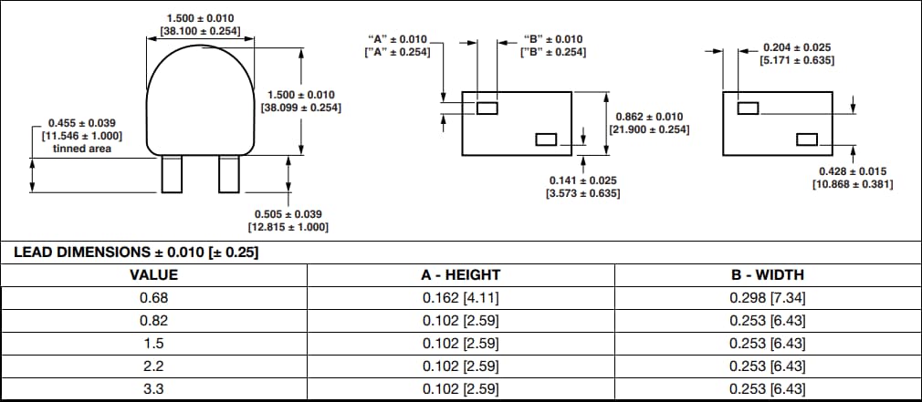 Vishay / Dale IHXL-1500VZ-51 Hochstrom-Induktivitäten zur Durchsteckmontage