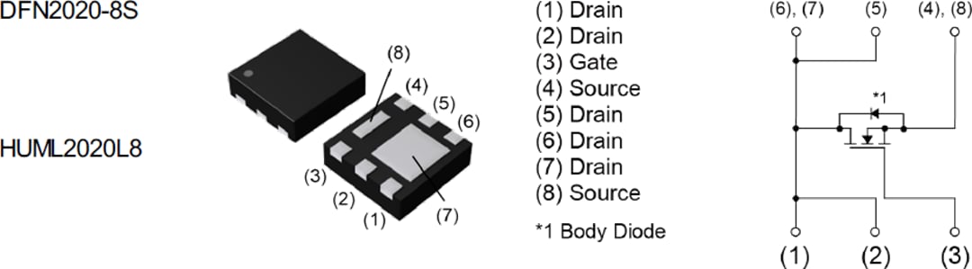 Schaltplan - ROHM Semiconductor RF4G100BG N-Kanal-Leistungs-MOSFET