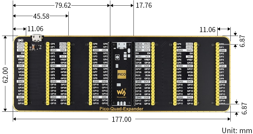 Seeed Studio Quad-GPIO-Expander für Raspberry Pi Pico