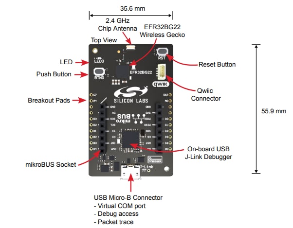 Schaltungsanordnung - Silicon Labs Drahtloses BLUETOOTH®-SoC-Explorer-Kit BG22