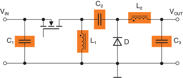 Applikations-Schaltungsdiagramm - EPCOS / TDK Gekoppelte Induktivitäten