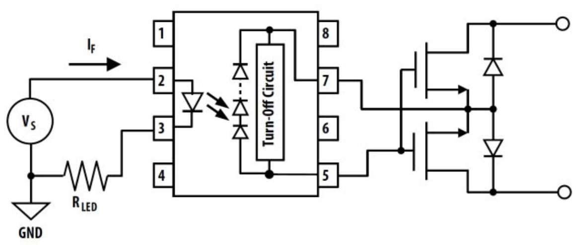 Applikations-Schaltungsdiagramm - Broadcom ACPL-K308U Industrie-Photovoltaik-MOSFET-Treiber
