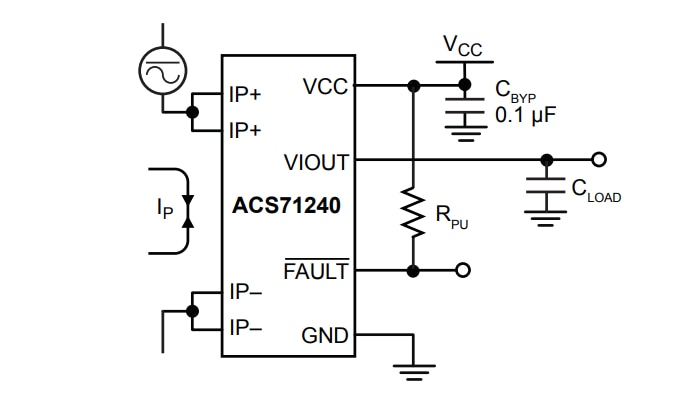 Applikations-Schaltungsdiagramm - Allegro MicroSystems ACS71240 Stromsensor-ICs