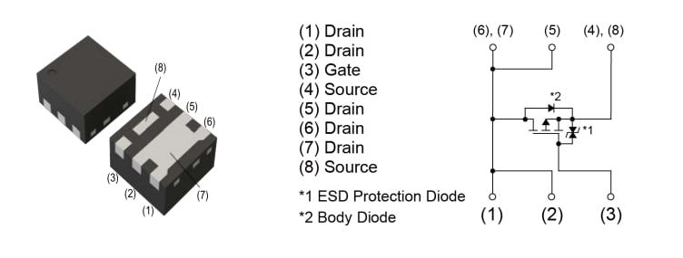 Schaltungsanordnung - ROHM Semiconductor RV5x040 Kleinsignal-MOSFETs