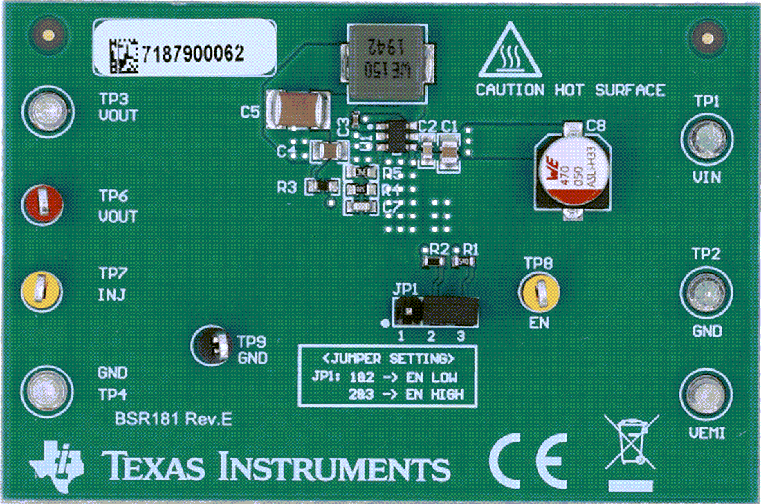 Technische Zeichnung - Texas Instruments LMR54410EVM Wandler-Evaluierungsmodul (EVM)