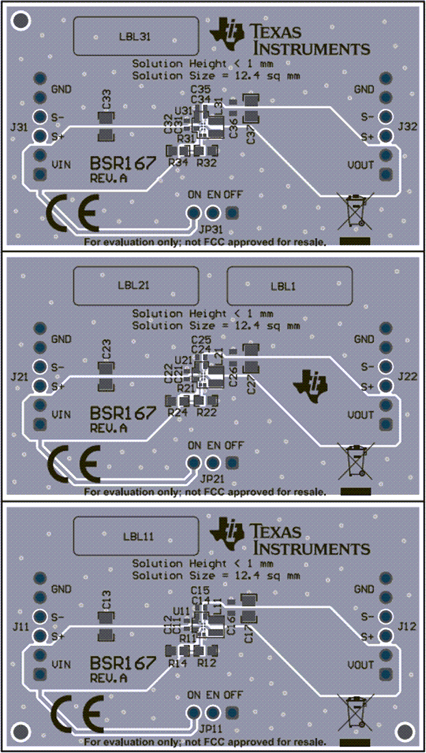Technische Zeichnung - Texas Instruments TPS628436-7-8EVM-167 Wandler-Evaluierungsmodul