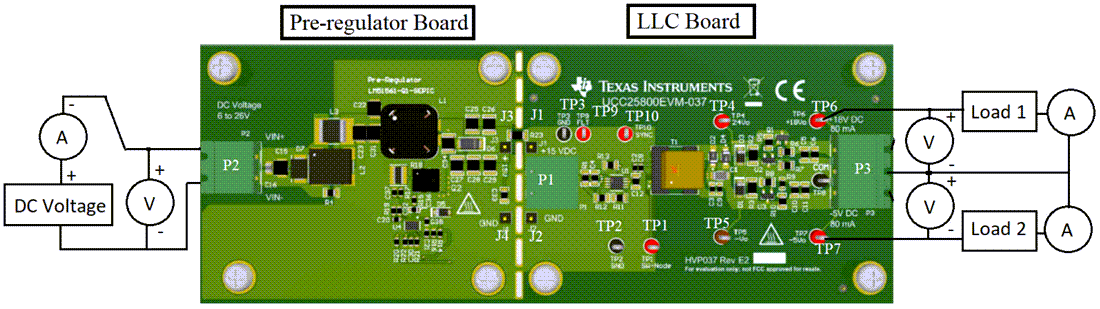 Technische Zeichnung - Texas Instruments UCC25800EVM-037 LCC-Wandler-Evaluierungsmodul