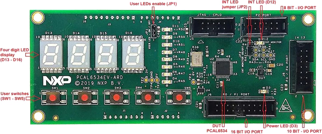 NXP Semiconductors PCAL6534EV 34-Bit-GPIO Arduino Shield