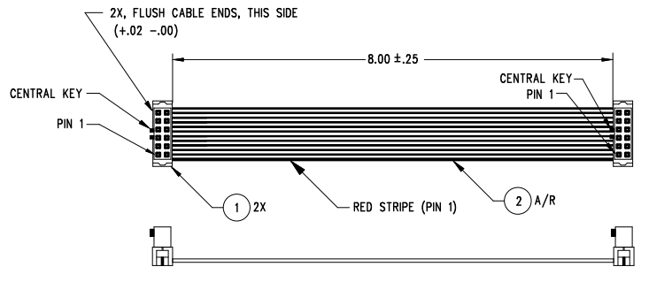 Technische Zeichnung - Analog Devices Inc. CA2978 Flachbandkabel