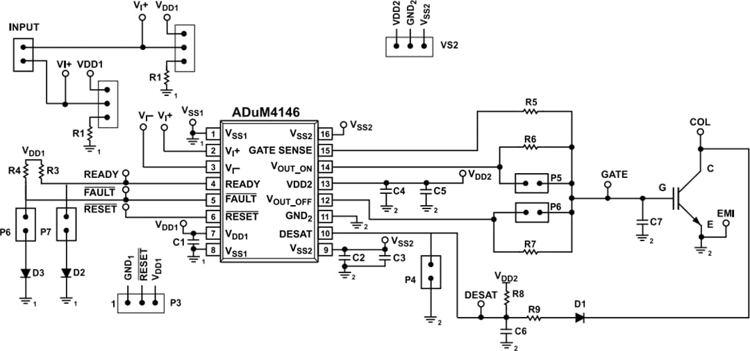 Schaltplan - Analog Devices Inc. ADuM4146 Evaluierungsboards