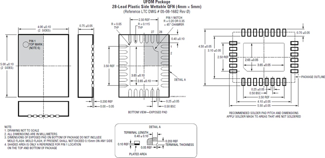Technische Zeichnung - Analog Devices Inc. LT8355-1 Dualer LED-controller mit skalierbarer Abdunklung