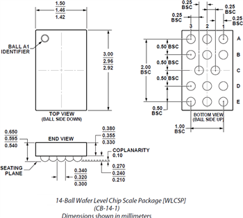 Technische Zeichnung - Analog Devices Inc. ADA4505 Mikropower-Verstärker
