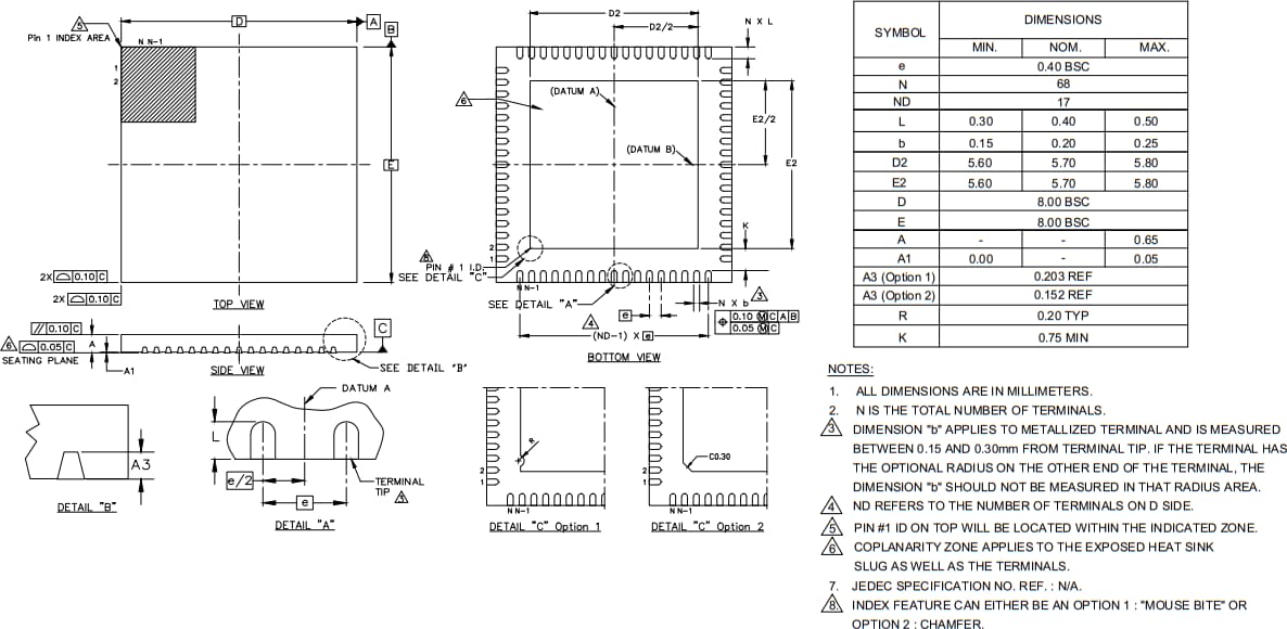 Technische Zeichnung - Infineon Technologies WLC1115 Sender für kabelloses Laden