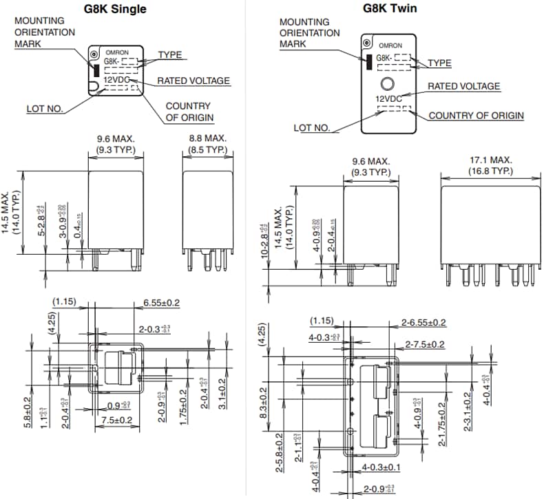 Omron Electronics G8K Miniatur-Leistungsrelais