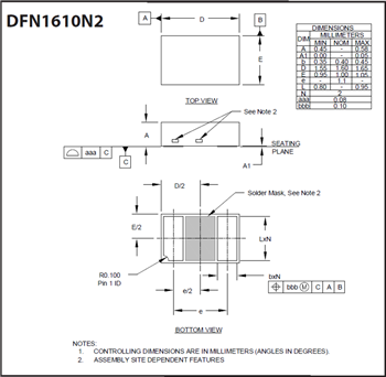 Technische Zeichnung - Semtech PowerClamp™ High-Surge TVS-Dioden