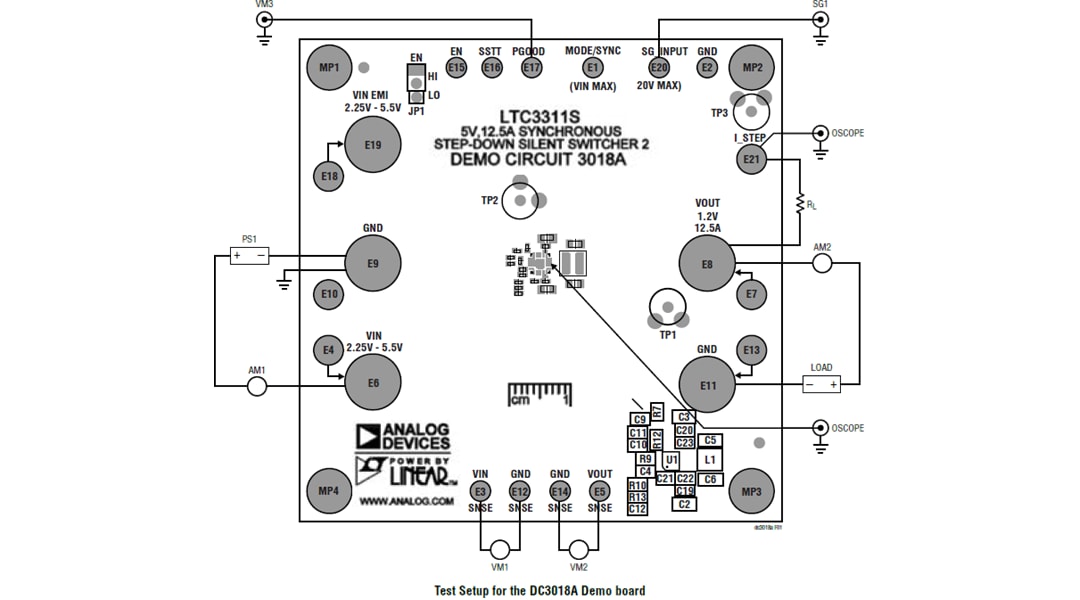 Technische Zeichnung - Analog Devices Inc. LTC3311 Demonstrationsboards