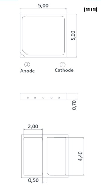 Mechanical Drawing - Luminus Devices MP-5050-250R Mid Power LEDs