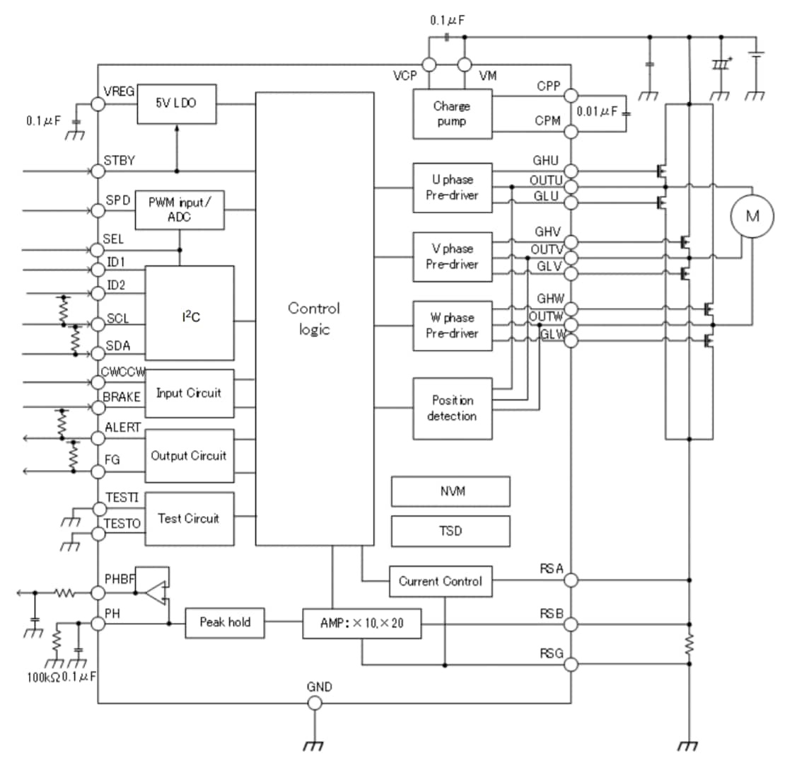 Applikations-Schaltungsdiagramm - Toshiba TC78B011FTG CDMOS Linearer IC