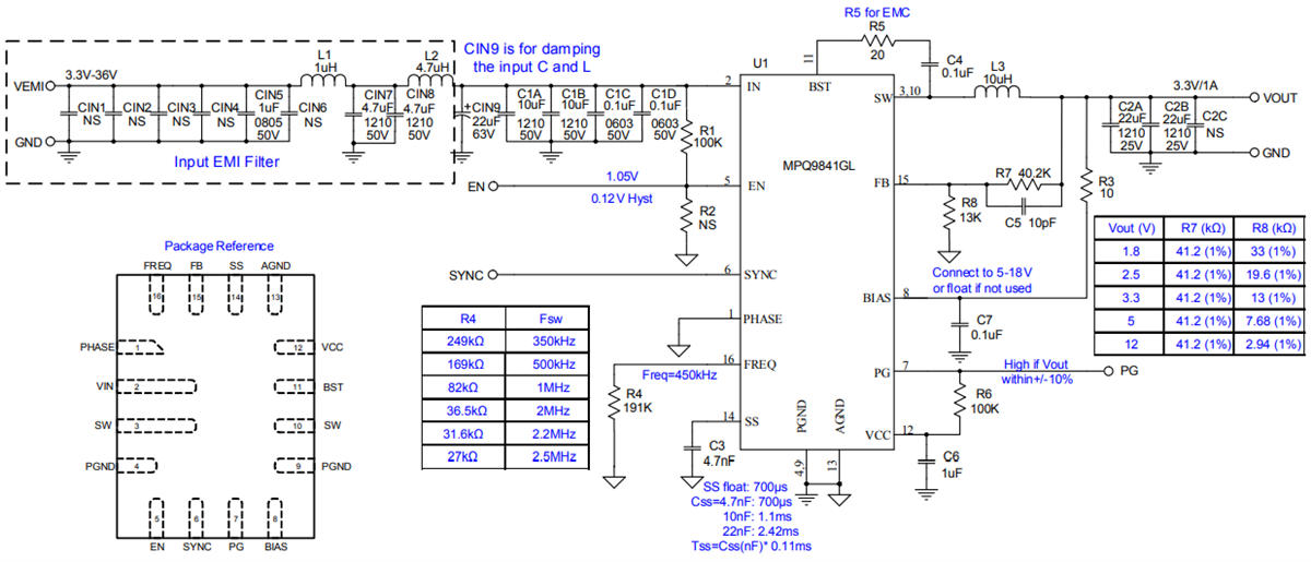 Schematic - Monolithic Power Systems (MPS) EVQ9841 Evaluation Board