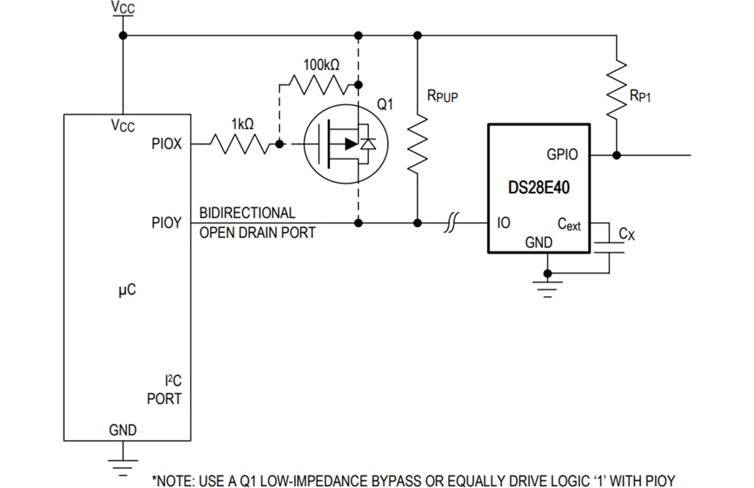 Applikations-Schaltungsdiagramm - Analog Devices / Maxim Integrated DS28E40 DeepCover® Automotive-1-Wire-Authentifikator