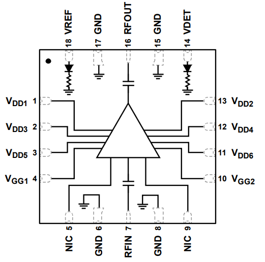 Blockdiagramm - Analog Devices Inc. ADPA7005 Leistungsverstärker