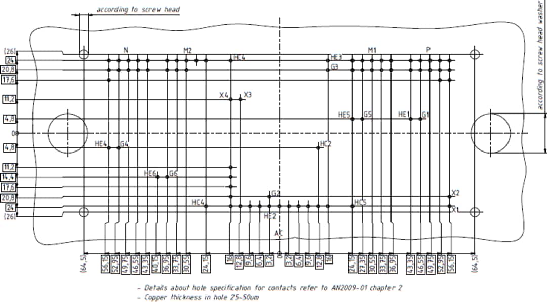 Technische Zeichnung - Infineon Technologies F3L600R10W4S7F_C22 EasyPACK™ IGBT-Modul