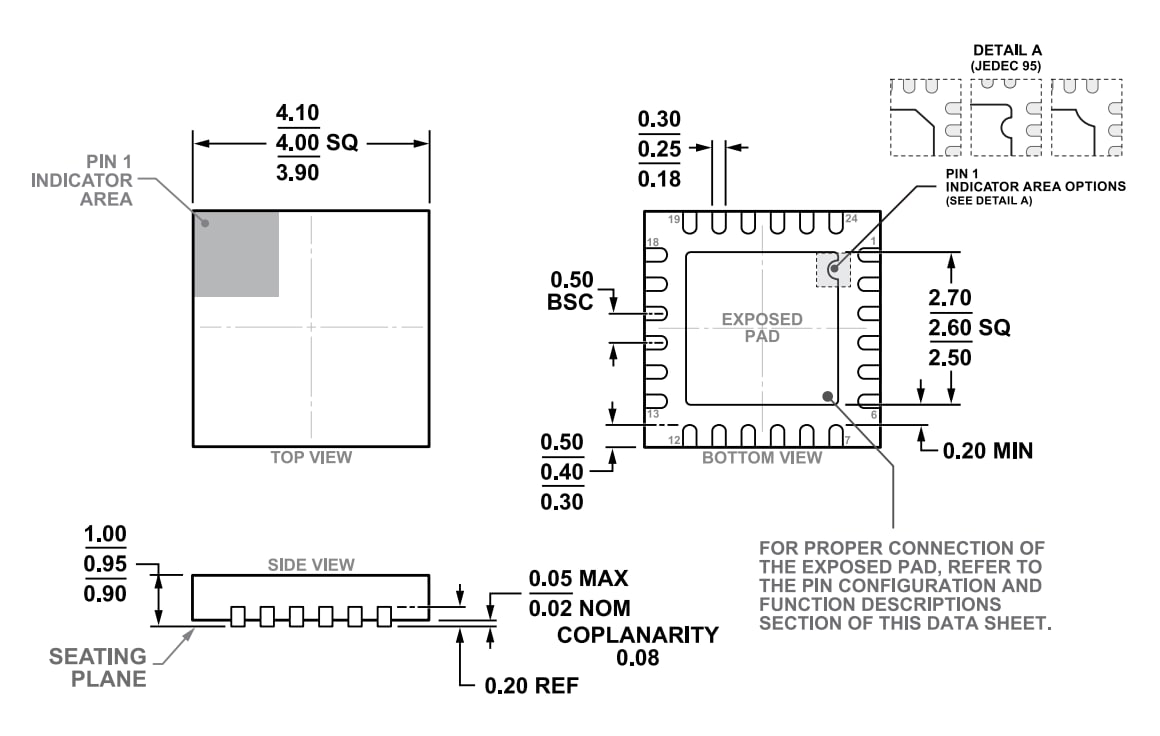 Technische Zeichnung - Analog Devices Inc. ADG1412L Quad-SPST-Schalter