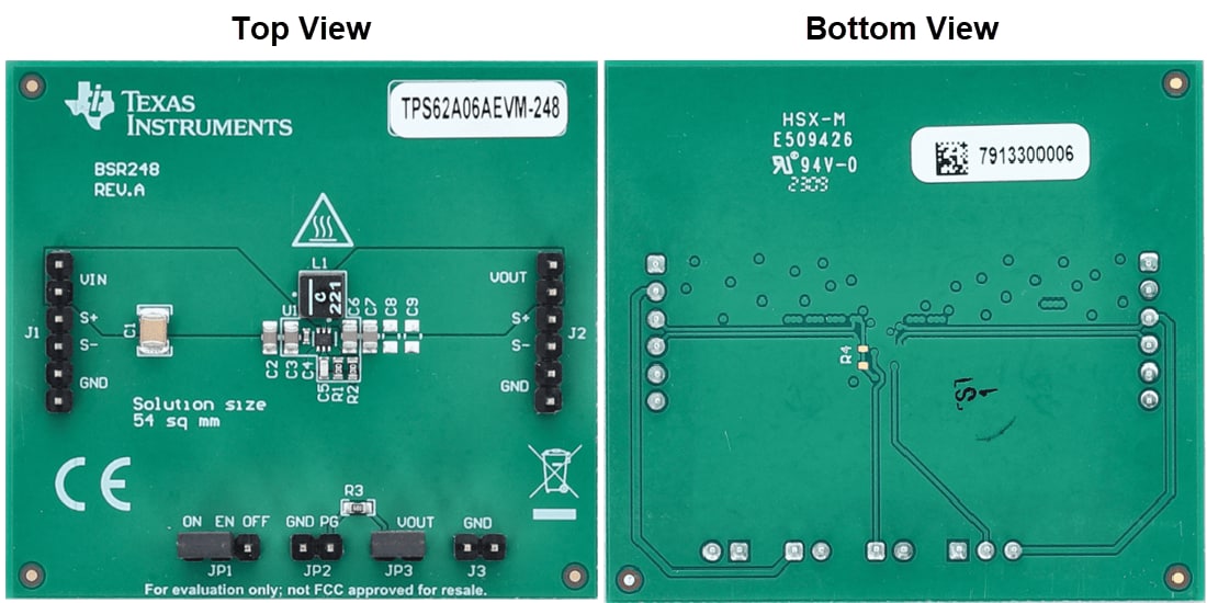 Technische Zeichnung - Texas Instruments TPS62A06AEVM-248 Wandler-Evaluierungsmodul