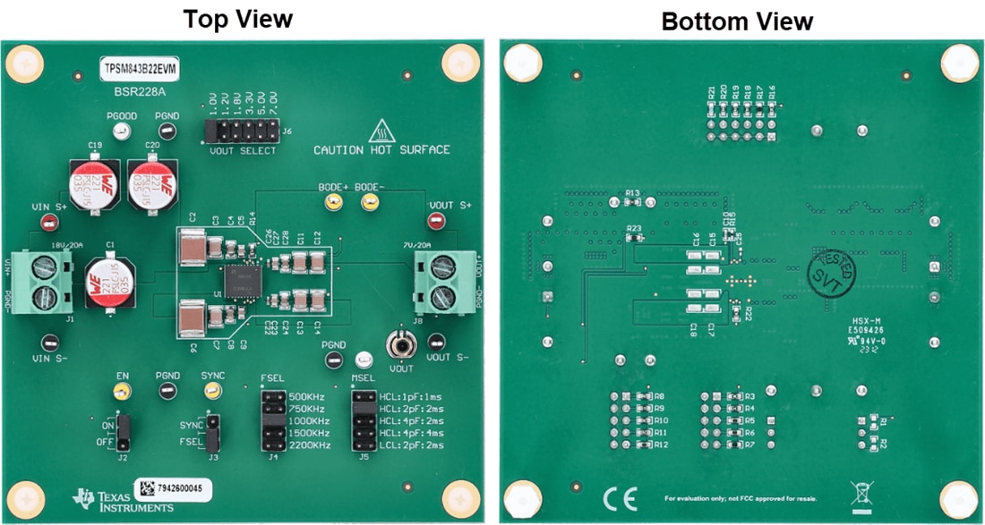 Technische Zeichnung - Texas Instruments TPSM843B22EVM Leistungsmodul-Evaluierungsmodul
