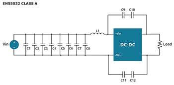 Applikations-Schaltungsdiagramm - CUI Inc PRC60W DC/DC-Wandler